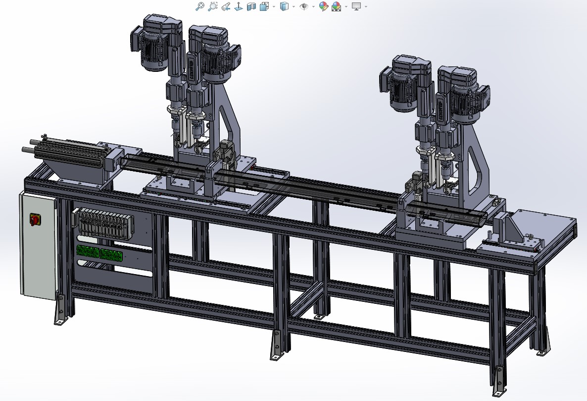 CAD diagram of the Fanuc robot cell construction